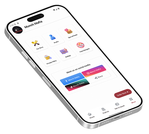 Munch Mafia Greenock App Mockup Screen